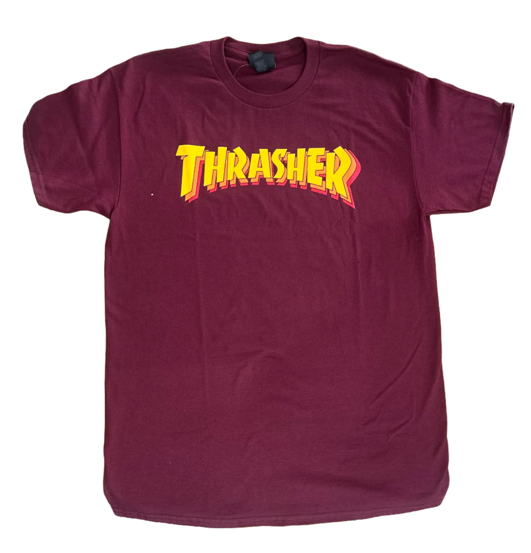 STACKED TEE MAROON