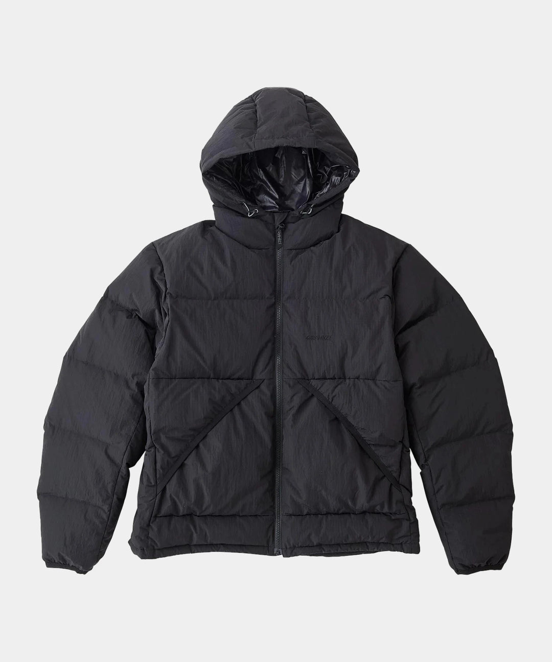 DOWN PUFFER HOODED JACKET BLACK