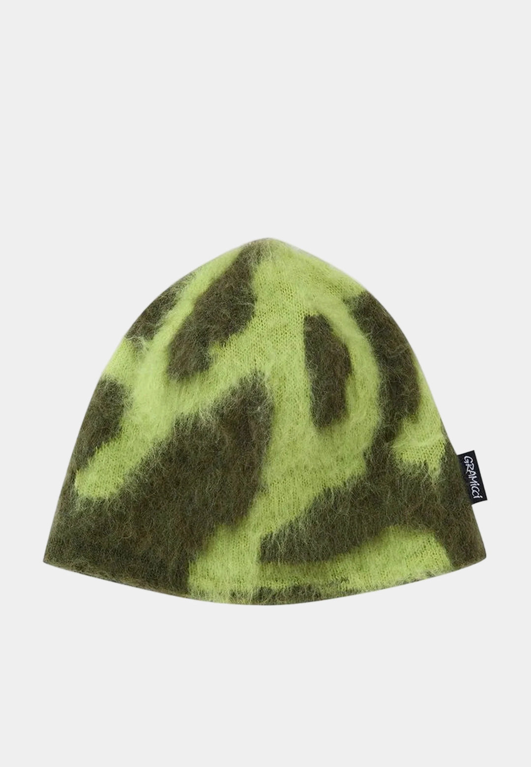 MOHAIR BURLY RUNNINGMAN CHARTEUSE BEANIE