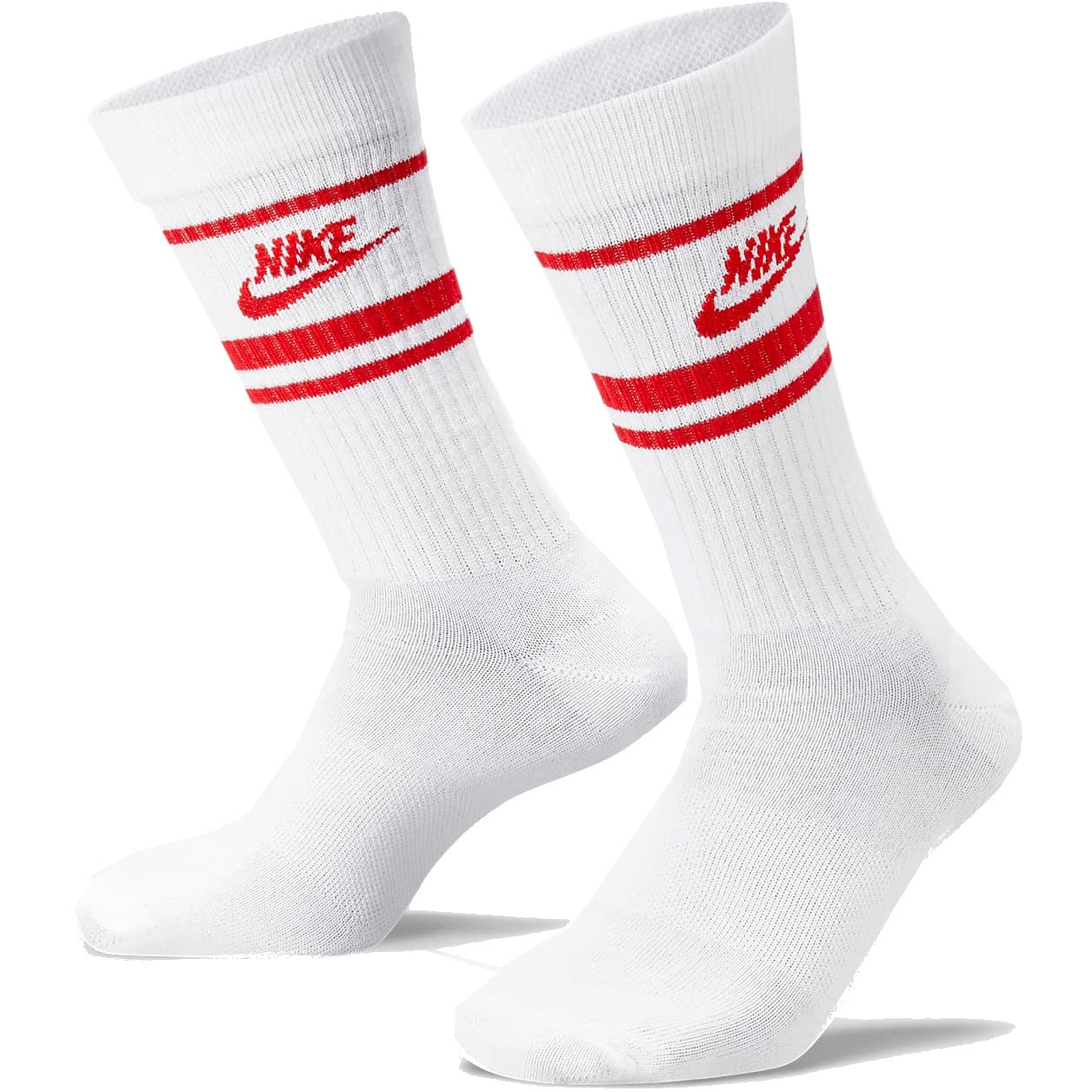 EVERYDAY ESSENTIAL SOCKS WHITE RED (3 PAIRS)