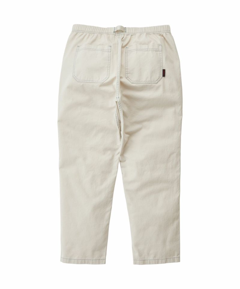 CONTRAST STITCH LOOSE TAPERED RIDGE PANT BEIGE