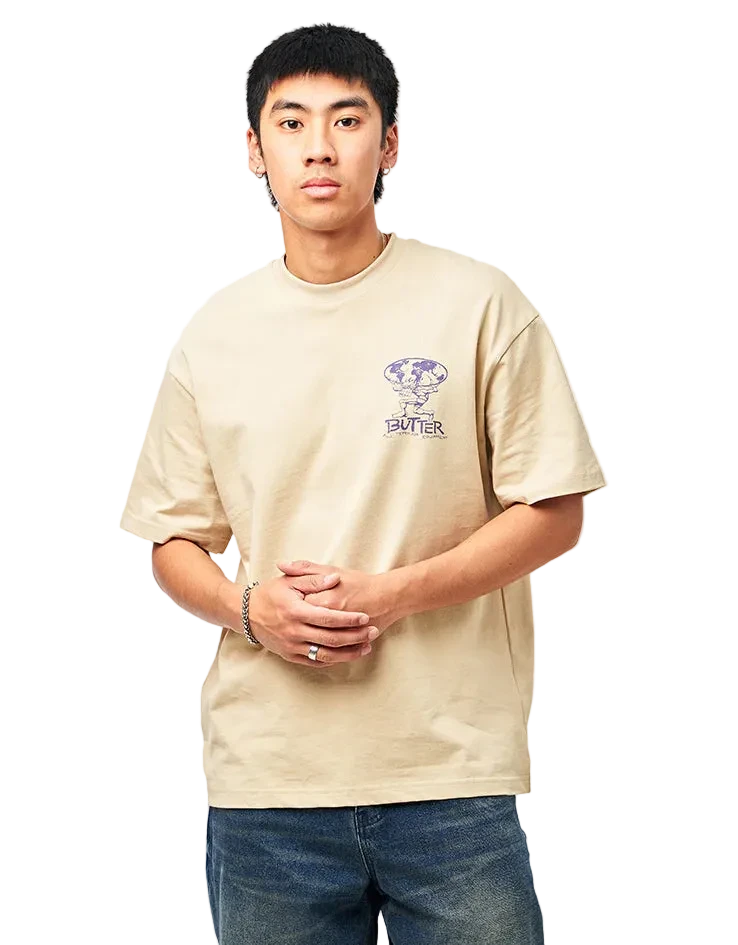 BUTTER GOODS TERRAIN TEE BONE  FIT FRONT