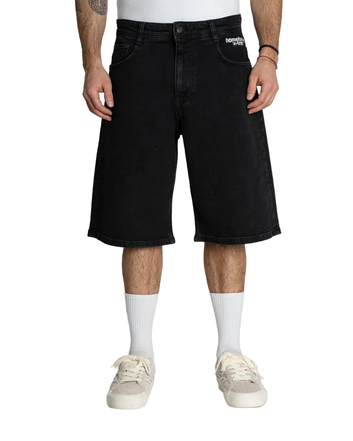 X-TRA MONSTER DENIM SHORTS WASHED BLACK