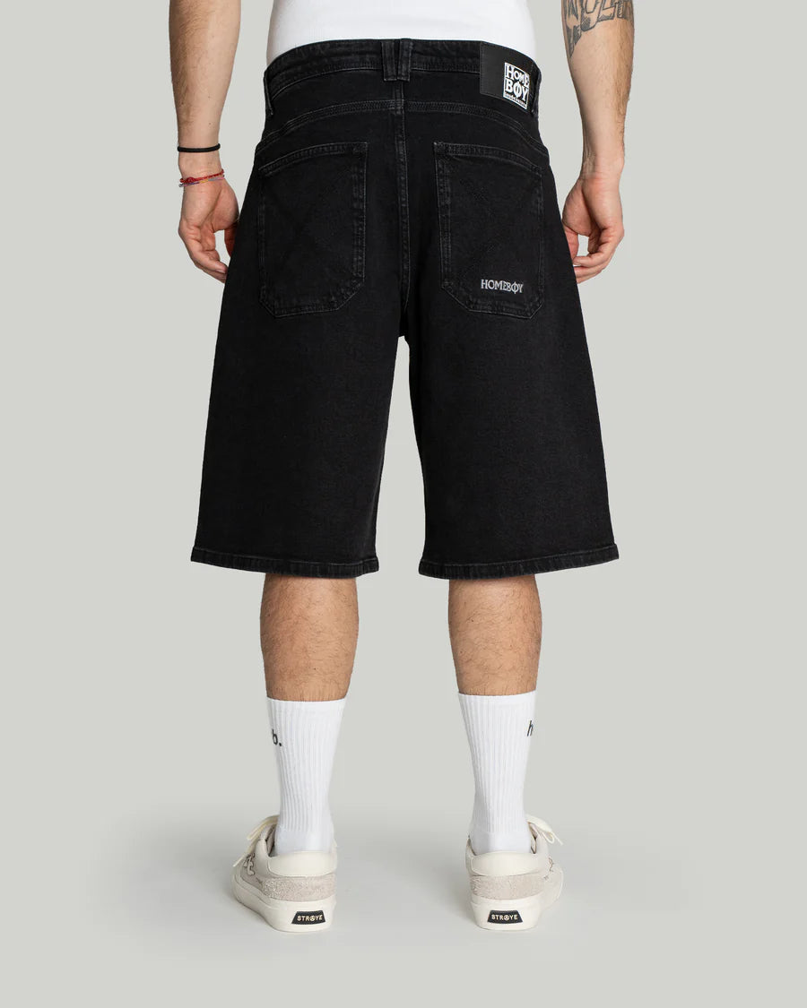 X-TRA MONSTER DENIM SHORTS WASHED BLACK