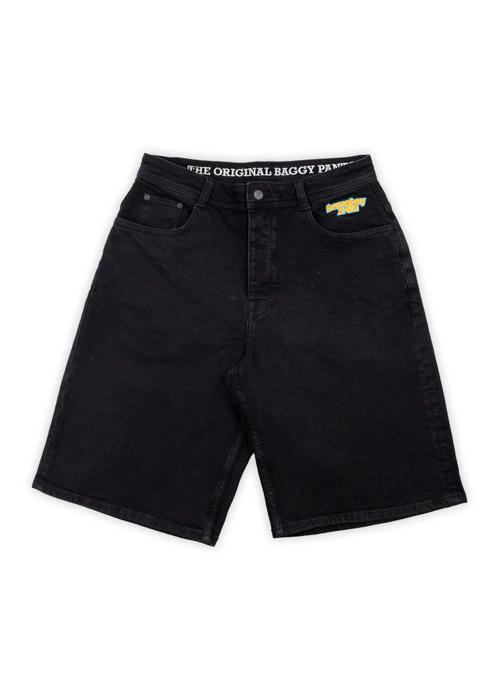 X-TRA MONSTER DENIM SHORTS WASHED BLACK