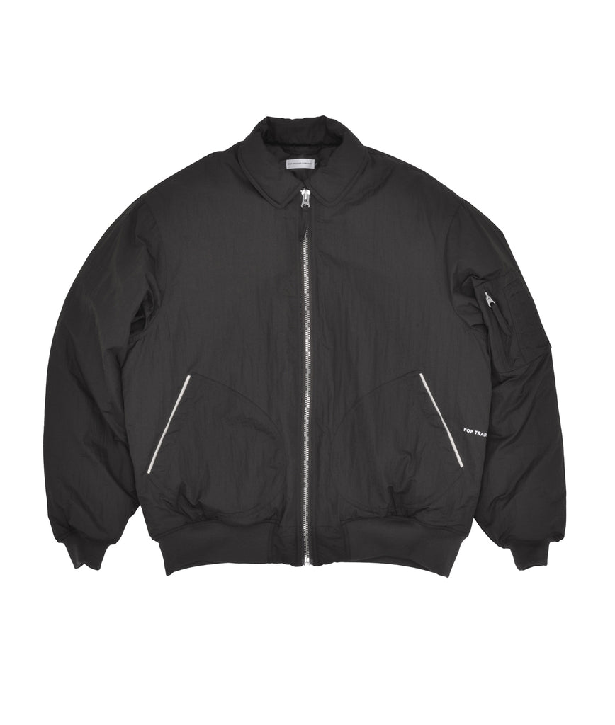 Bomber jacket with outlet patches black