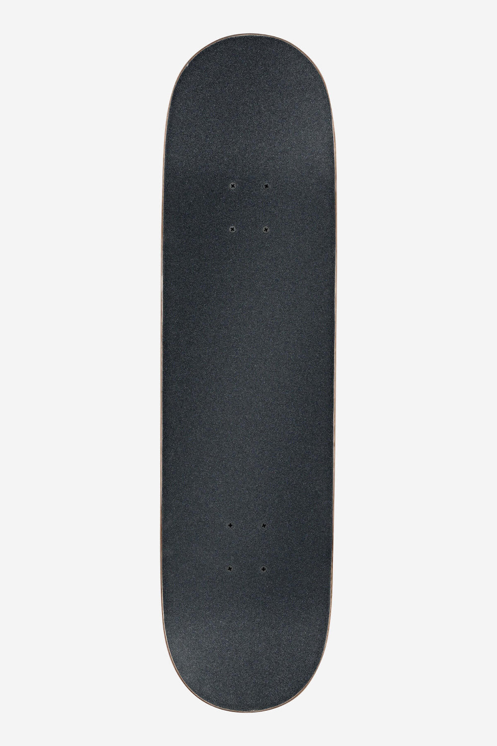 Globe Black skateboard deck on a white background complete set up