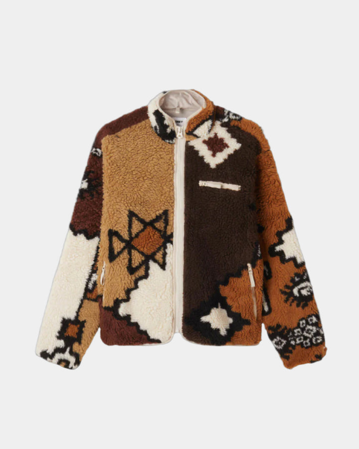 MOROCCAN RUG SHERPA JACKET BROWN