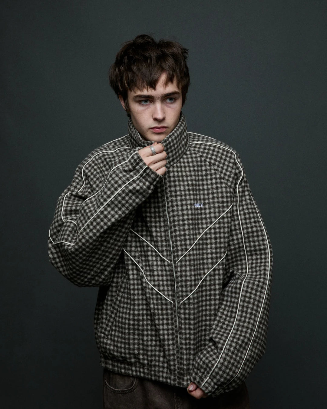 LEISURE TRAINING JACKET ABBEY STONE PLAID