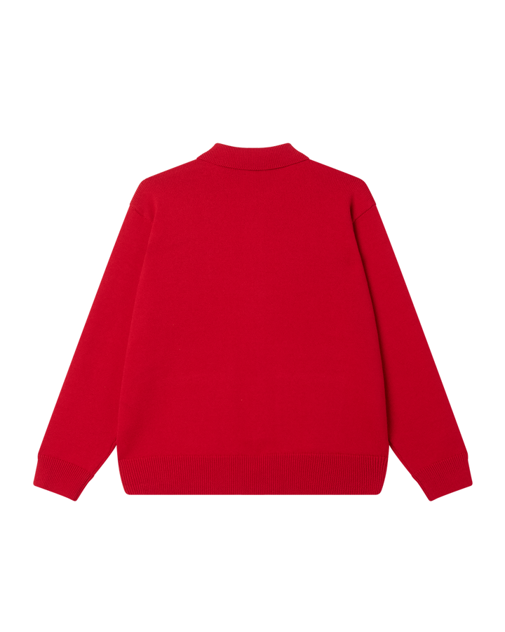 OBEY MATT ZIP UP SWEATER RED MULTI
