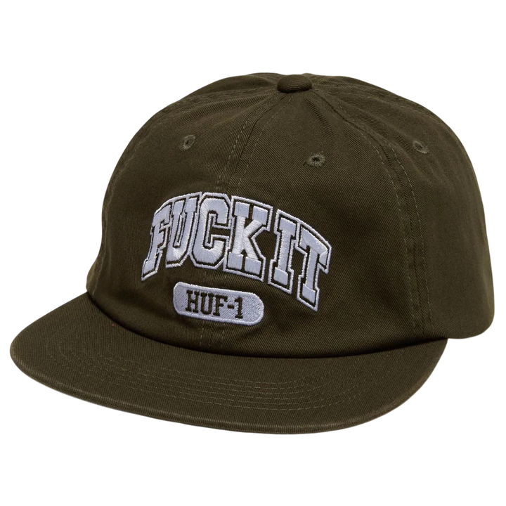 FUCK IT 6 PANEL CAP DRIED HERB GREEN