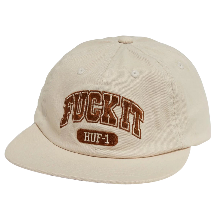 FUCK IT 6 PANEL CAP SAND
