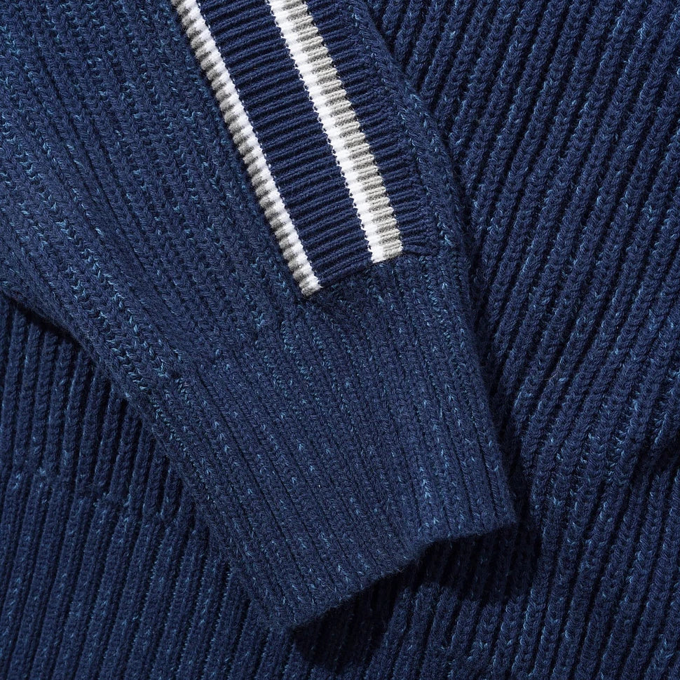CLUB ZIP-THRU KNIT WASHED NAVY
