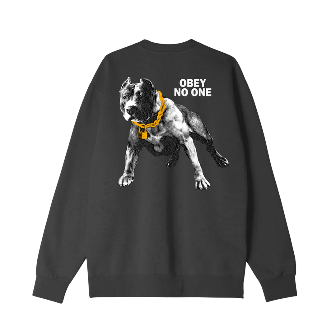 OBEY NO ONE CREWNECK  BLACK