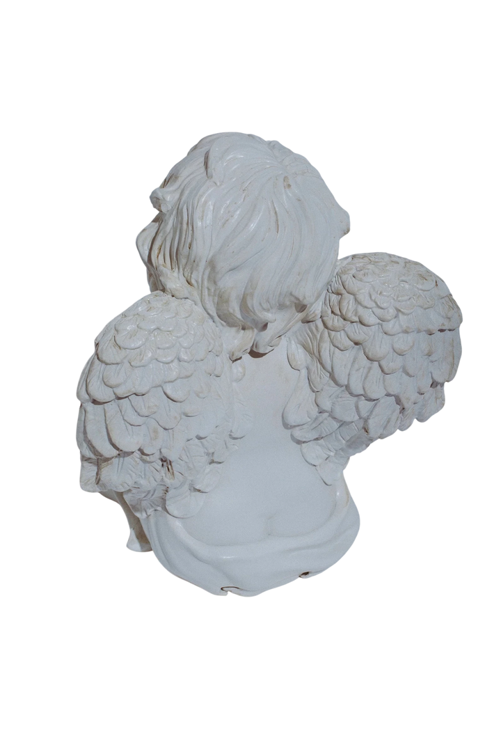 SMOKING CHERUB HIDE A KEY STATUE WHITE