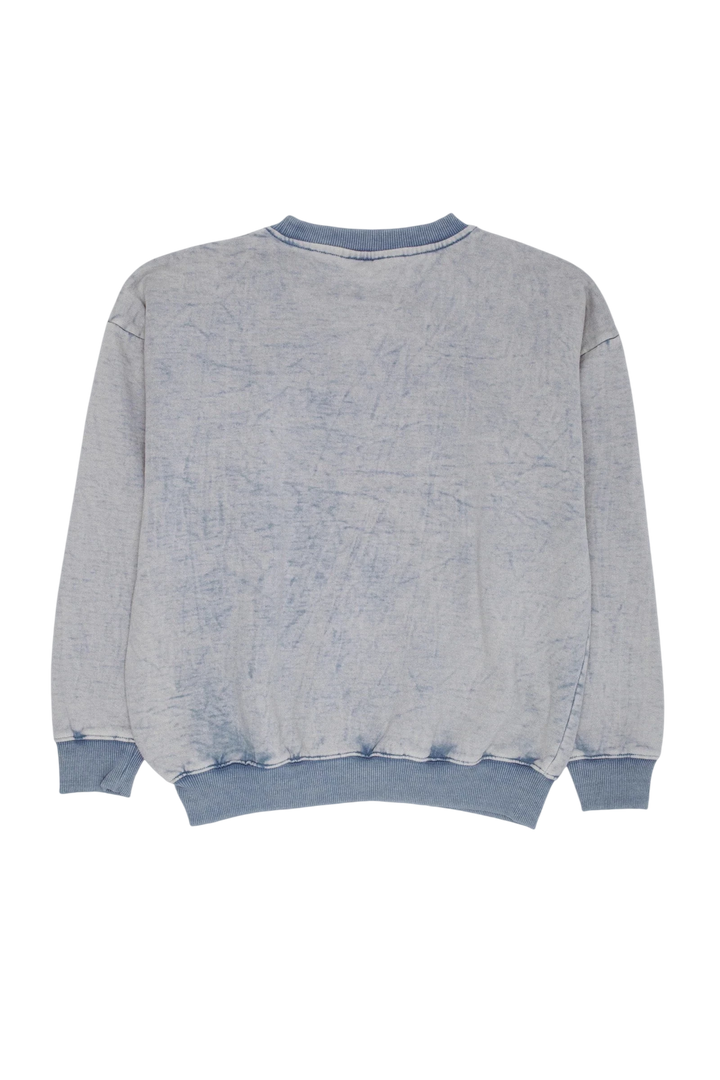 LITTLE STAMP SNOW WASH CREWNECK DUSTY BLUE