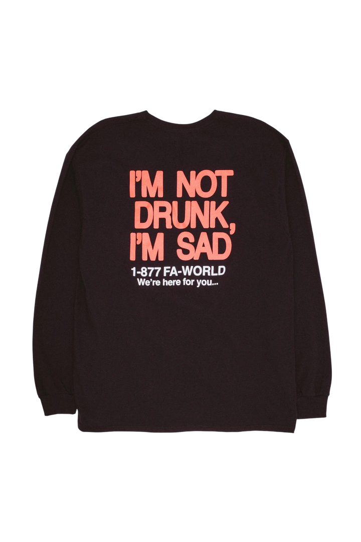 DRUNK AND SAD LONG SLEEVE BLACK