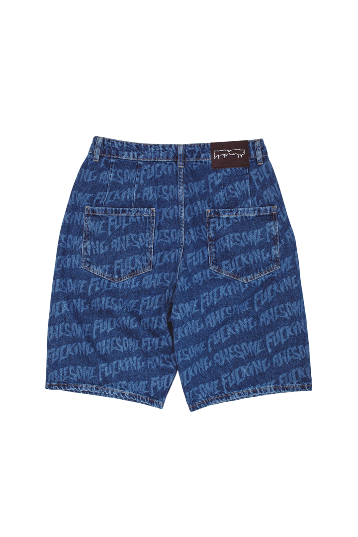 BAGGY LASER STAMP SHORTS BLUE