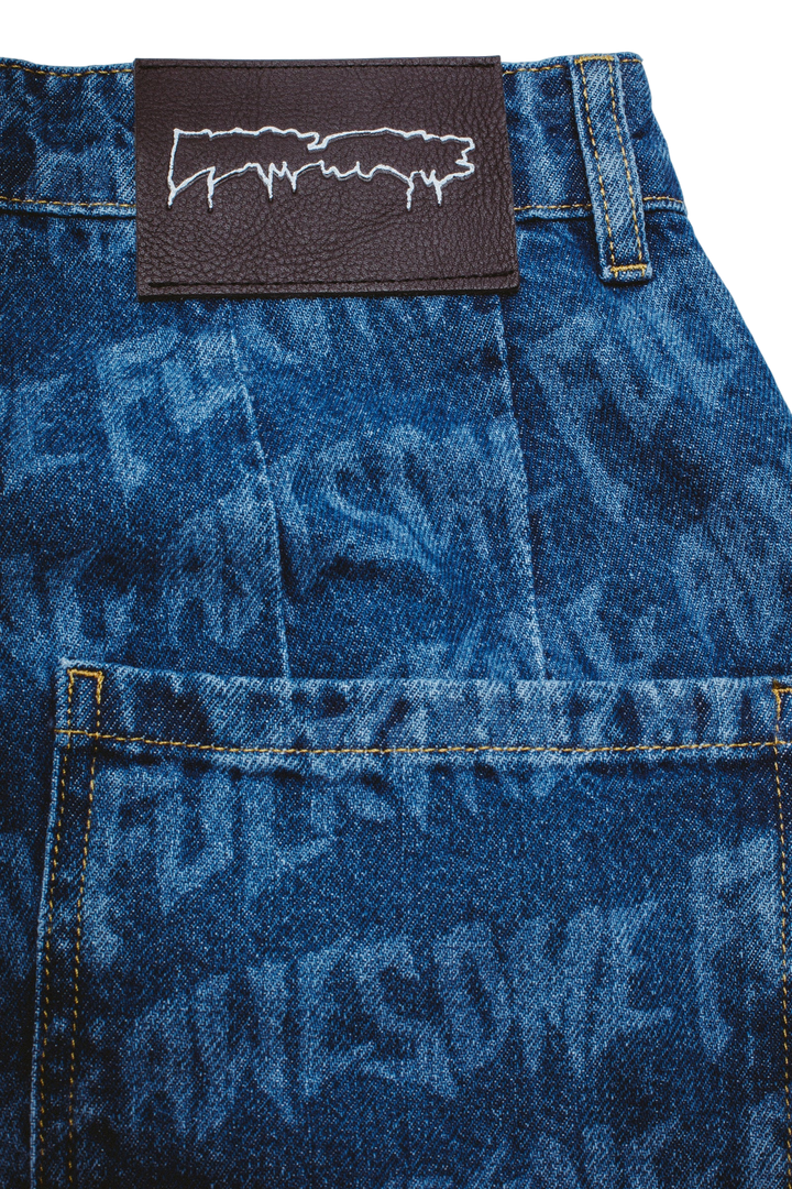 BAGGY LASER STAMP SHORTS BLUE