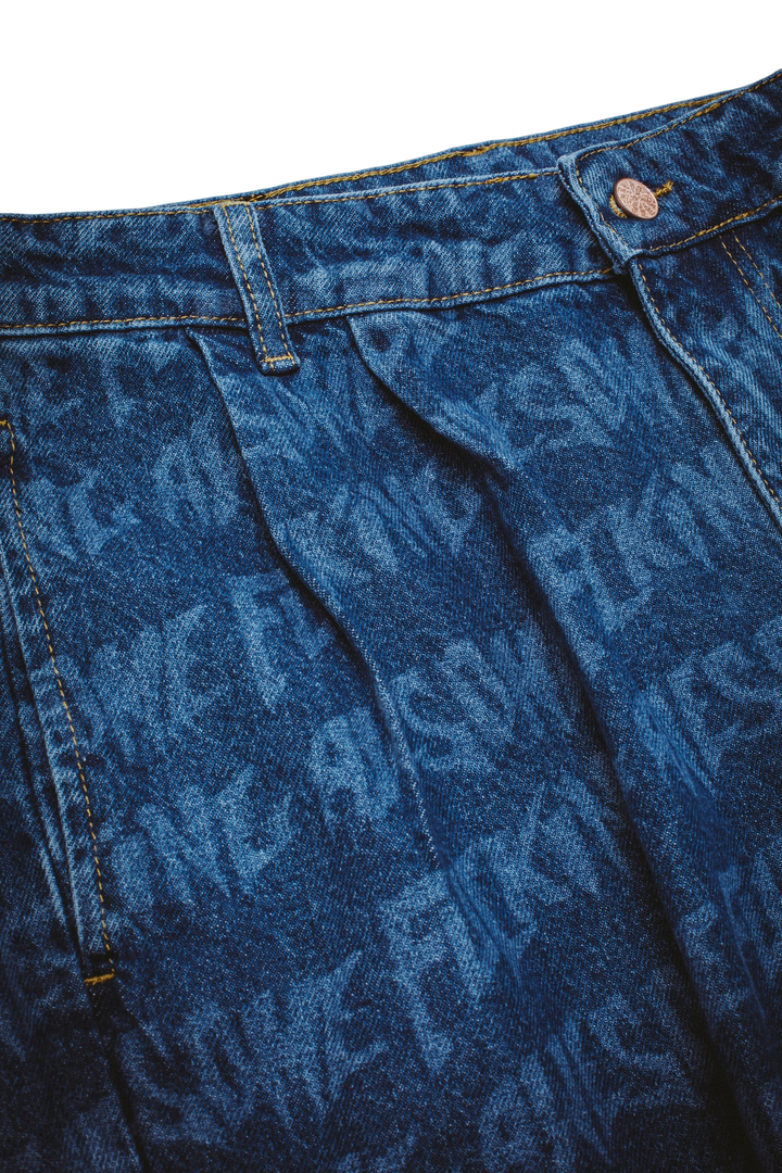 BAGGY LASER STAMP SHORTS BLUE