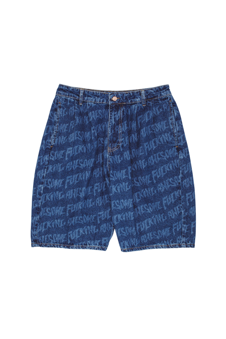 BAGGY LASER STAMP SHORTS BLUE