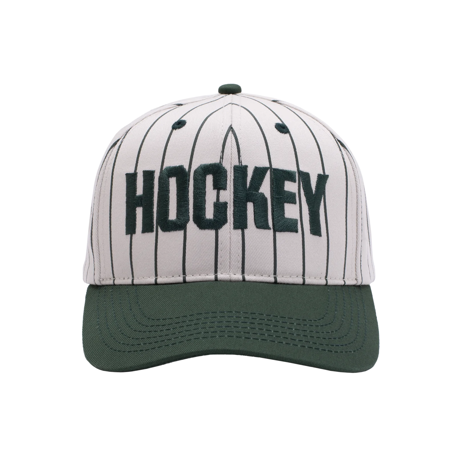 PINSTRIPED HAT GREEN IVORY