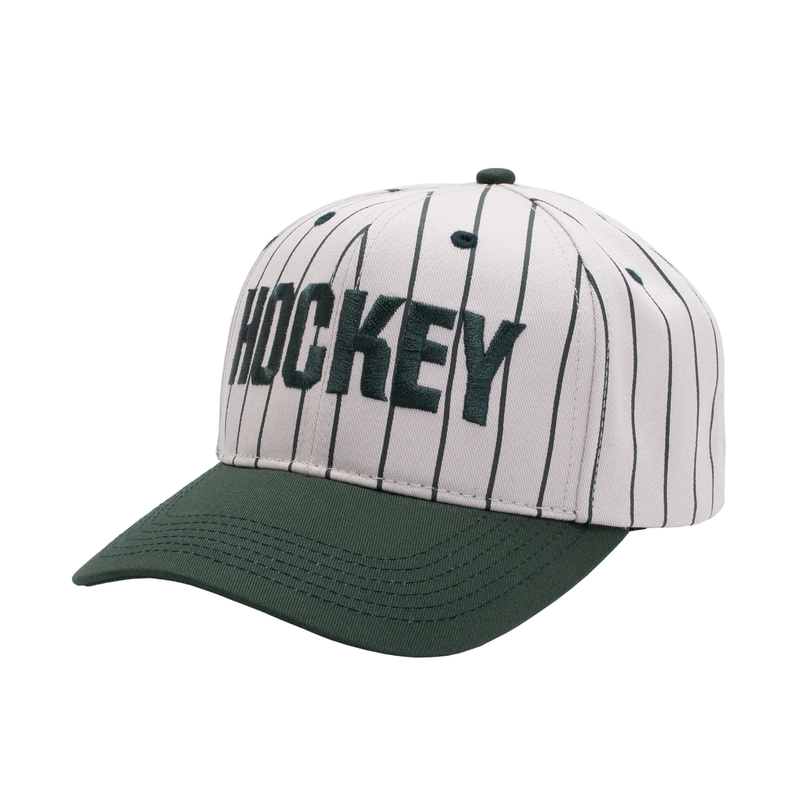 PINSTRIPED HAT GREEN IVORY