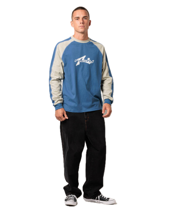 RUSTY FADE-R LONG SLEEVE TEE ATLANTIC BLUE