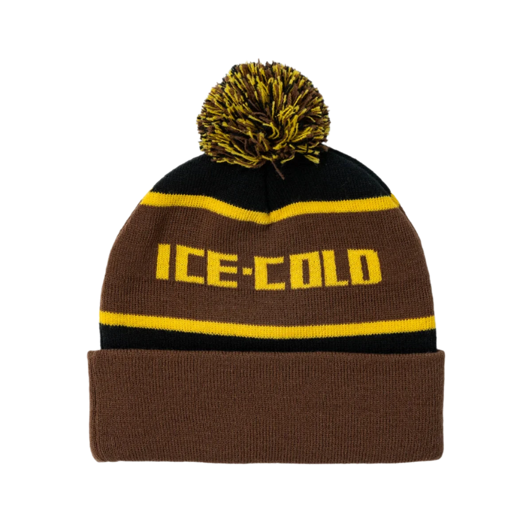 ICE COLD POM BEANIE BROWN