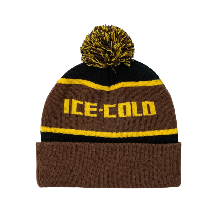 ICE COLD POM BEANIE BROWN