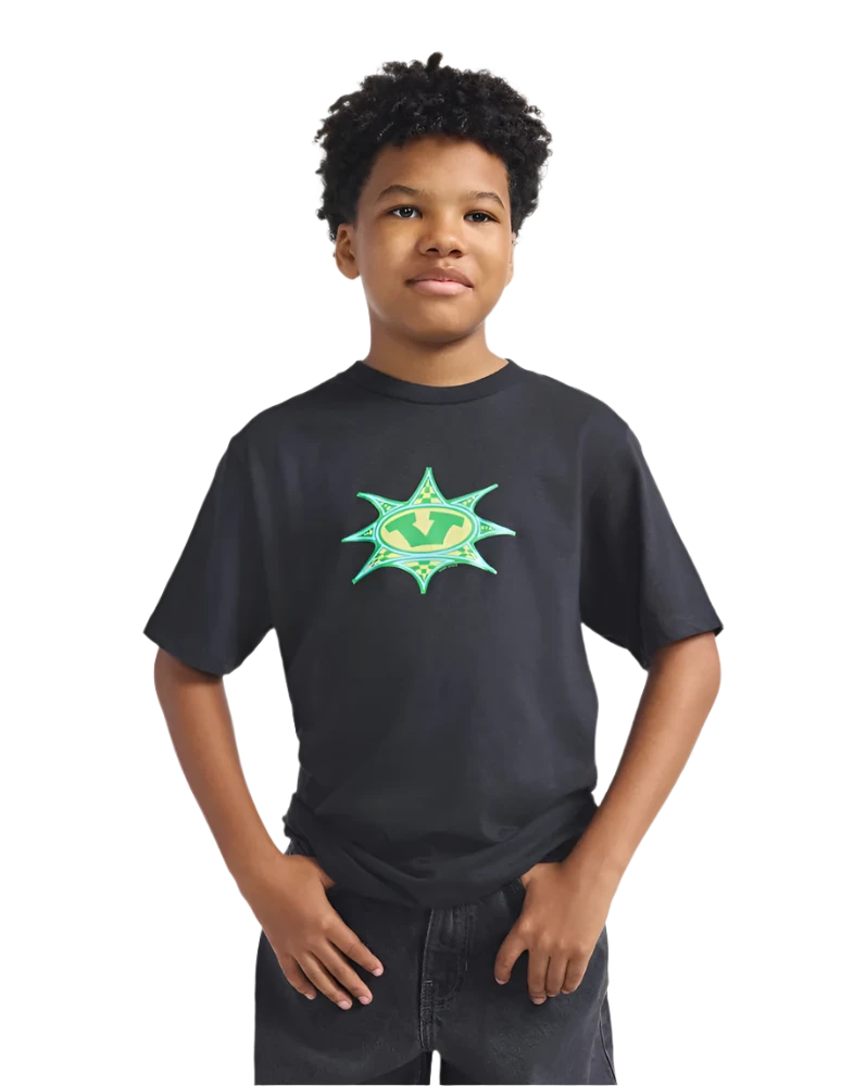 KIDS STAR CHECKER TEE BLACK