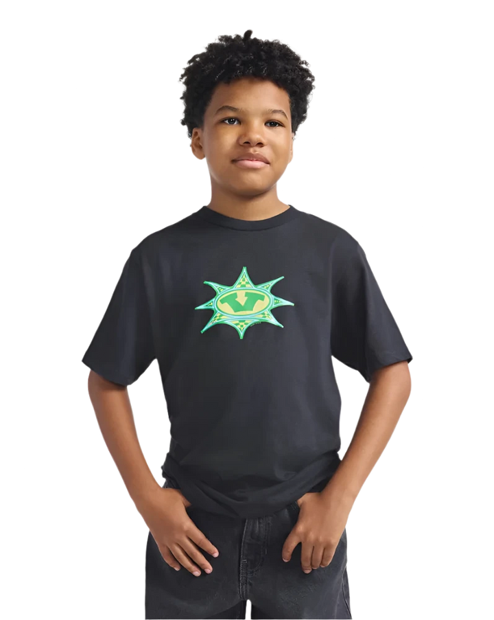 KIDS STAR CHECKER TEE BLACK
