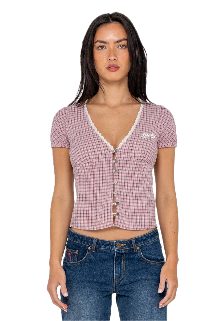 RUSTY PEGGY SUE BUTTON DOWN BLOUSE