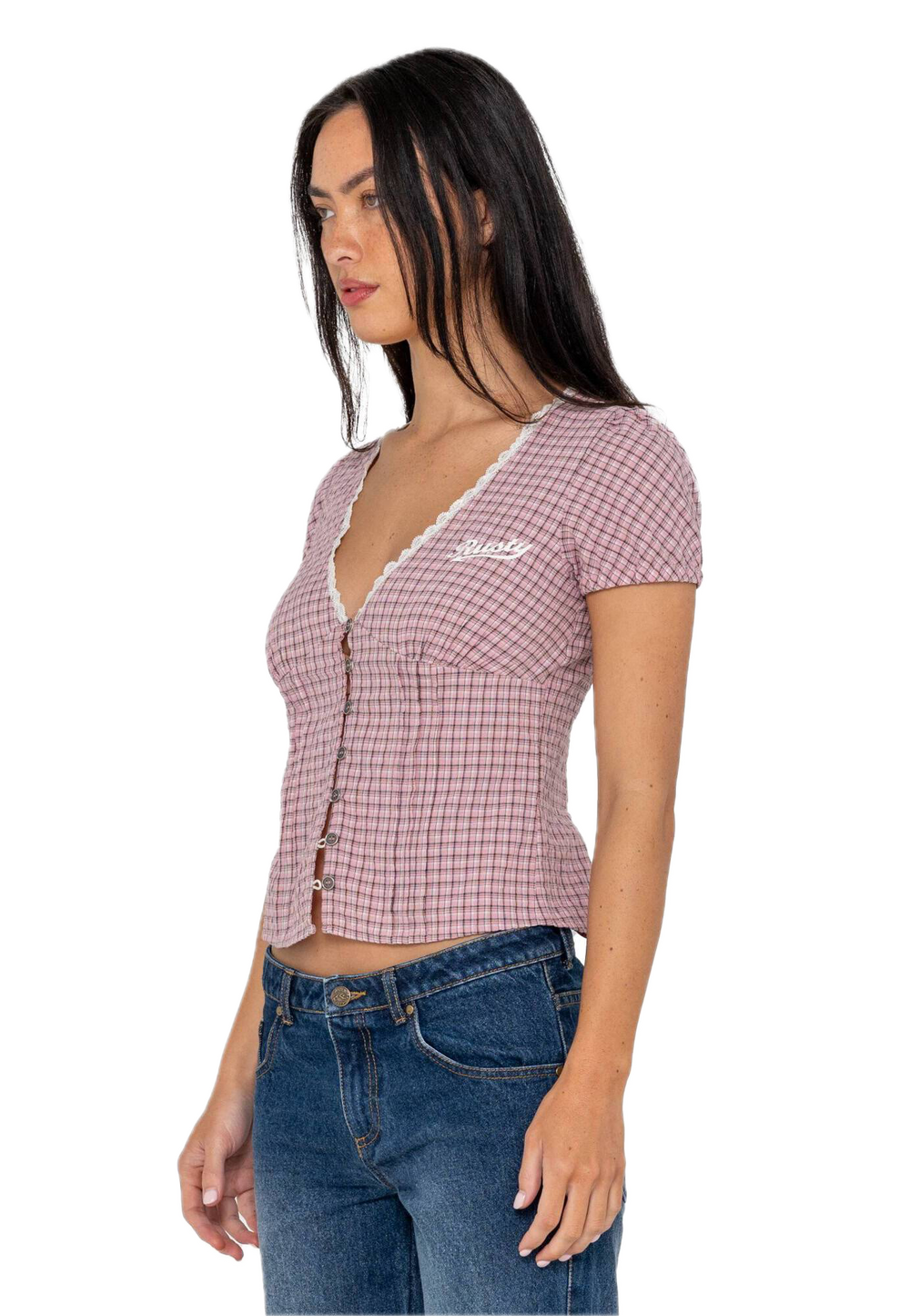 RUSTY PEGGY SUE BUTTON DOWN BLOUSE