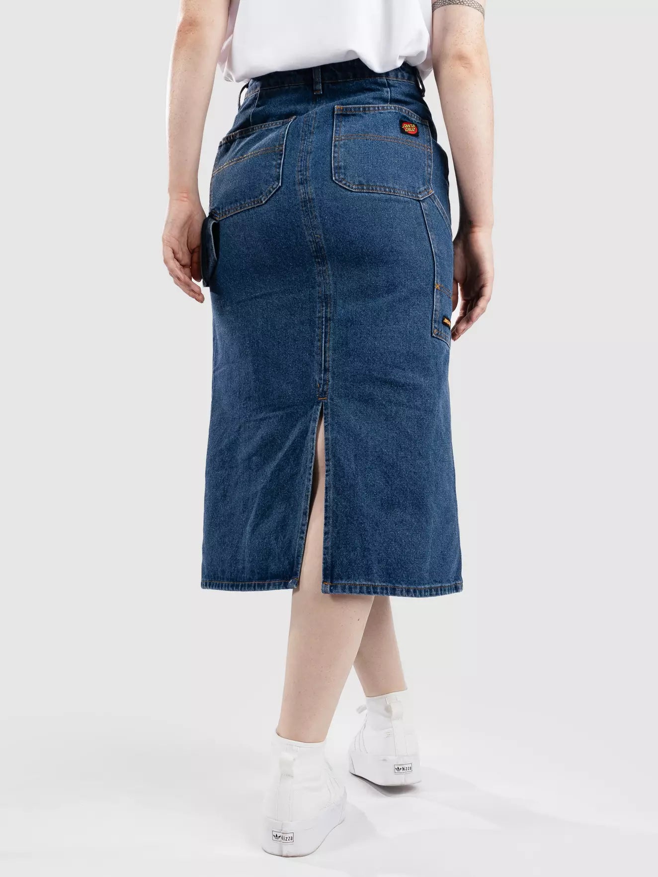 WOMEN CLASSIC CARPENTER SKIRT BLUE DENIM