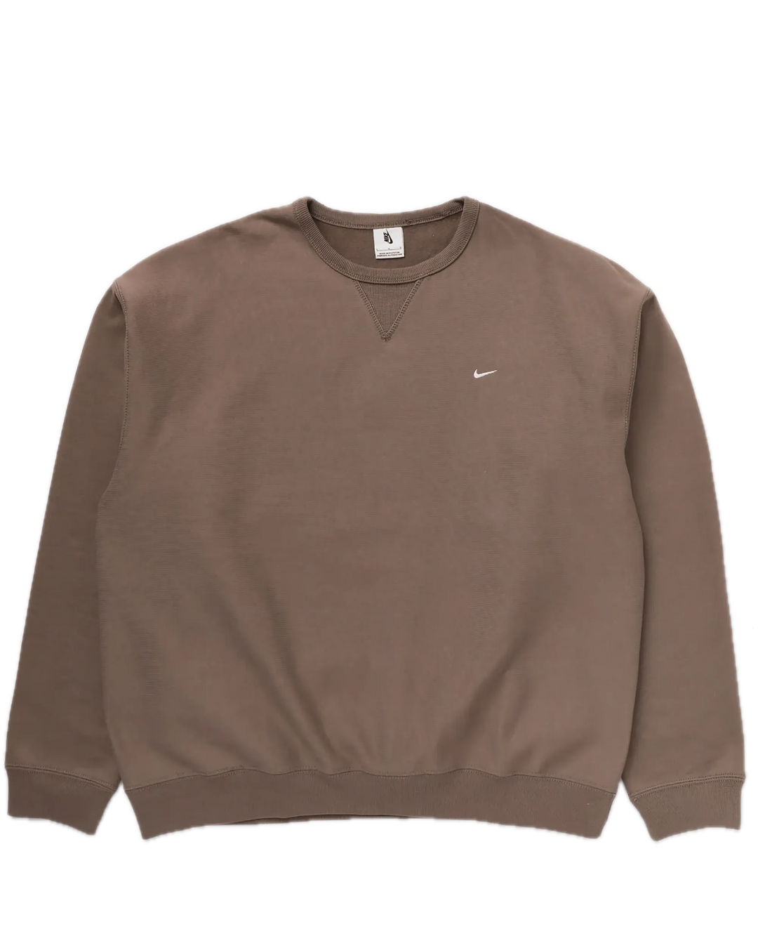 SOLO SWOOSH FLEECE CREWNECK BROWN