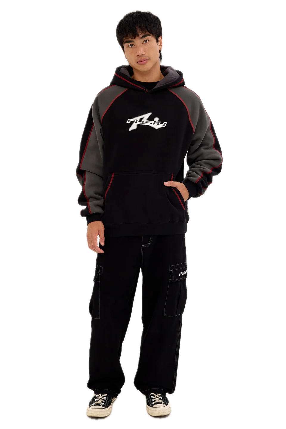 RUSTY PANEKA HOODED FLEECE BLACK