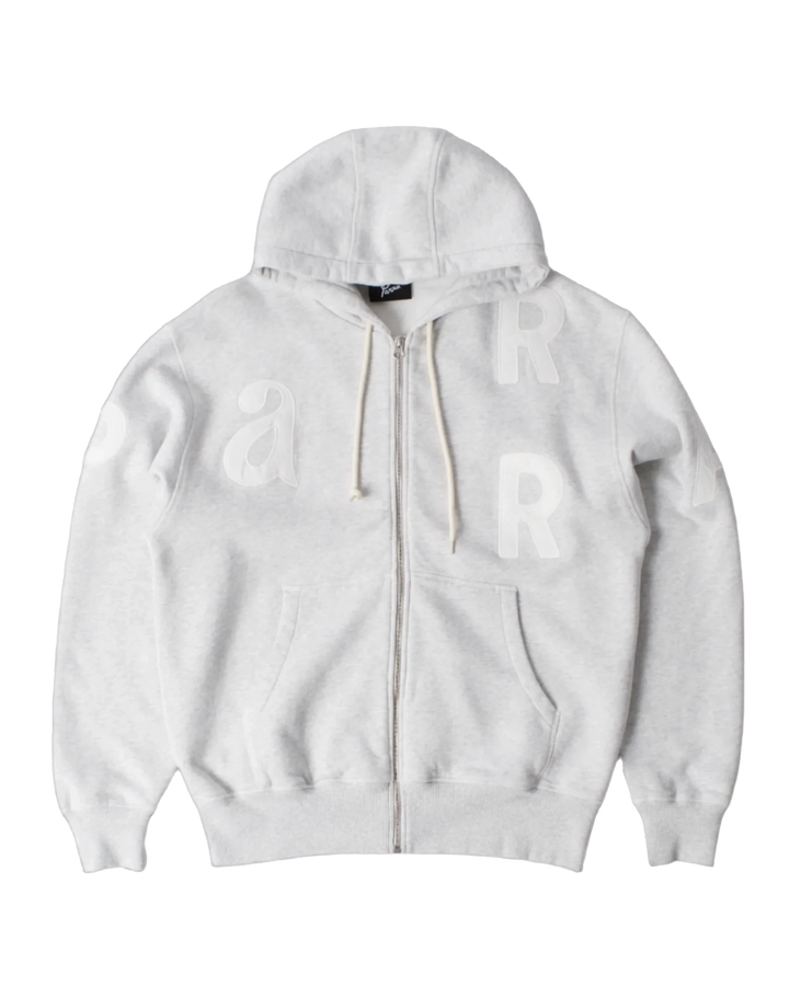 WORD SALAD ZIP HOODIE HEATHER GRAY