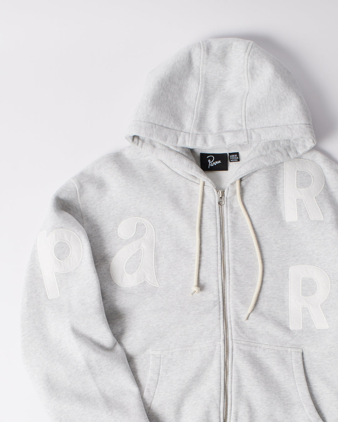 WORD SALAD ZIP HOODIE HEATHER GRAY