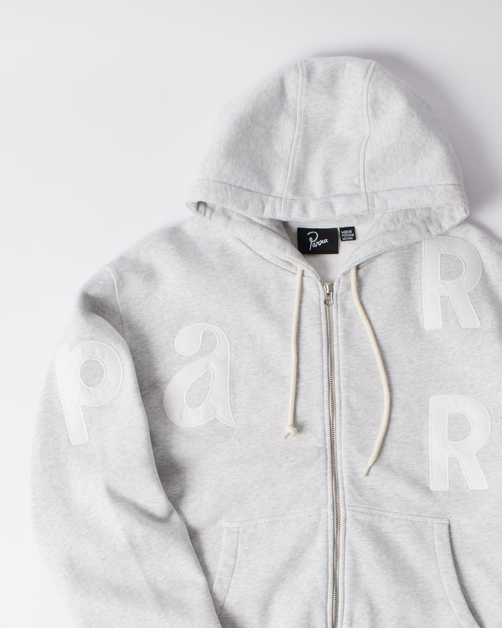 WORD SALAD ZIP HOODIE HEATHER GRAY