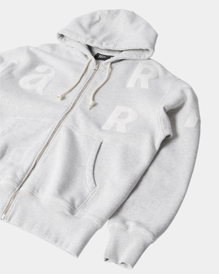 WORD SALAD ZIP HOODIE HEATHER GRAY