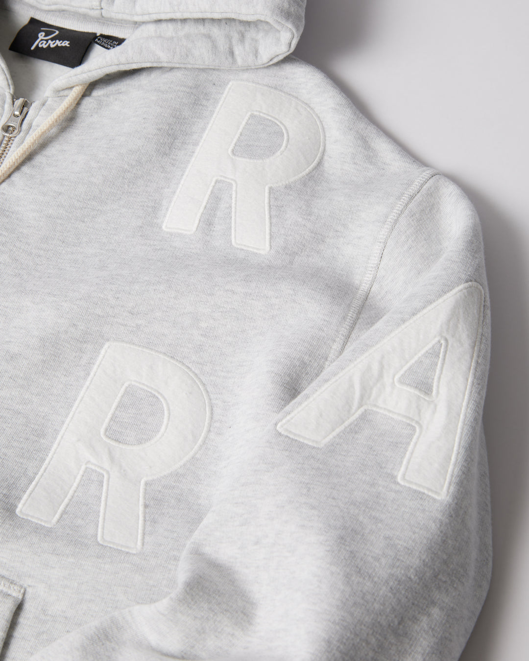 WORD SALAD ZIP HOODIE HEATHER GRAY