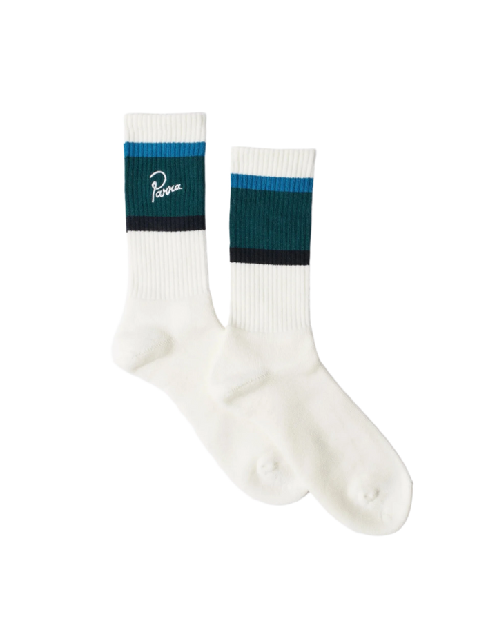 SIGNATURE STRIPED CREW SOCKS GREEN