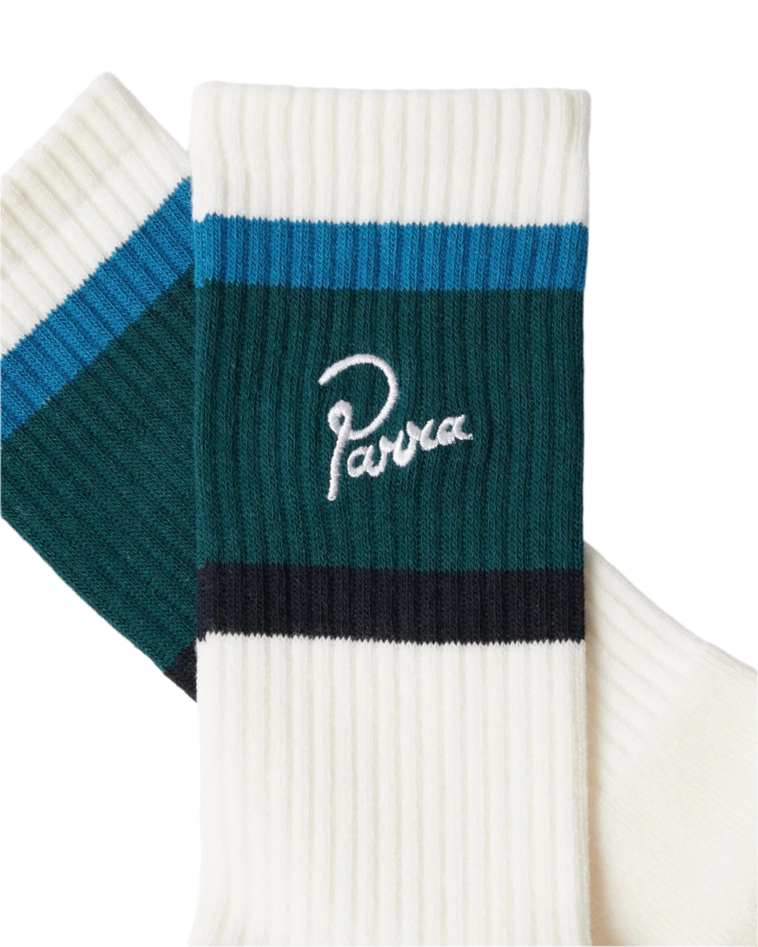 SIGNATURE STRIPED CREW SOCKS GREEN
