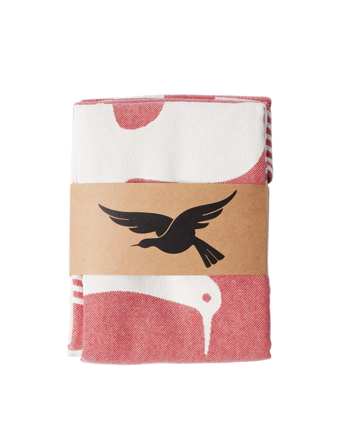INFINITE KITCHEN BIRD TOWEL RED