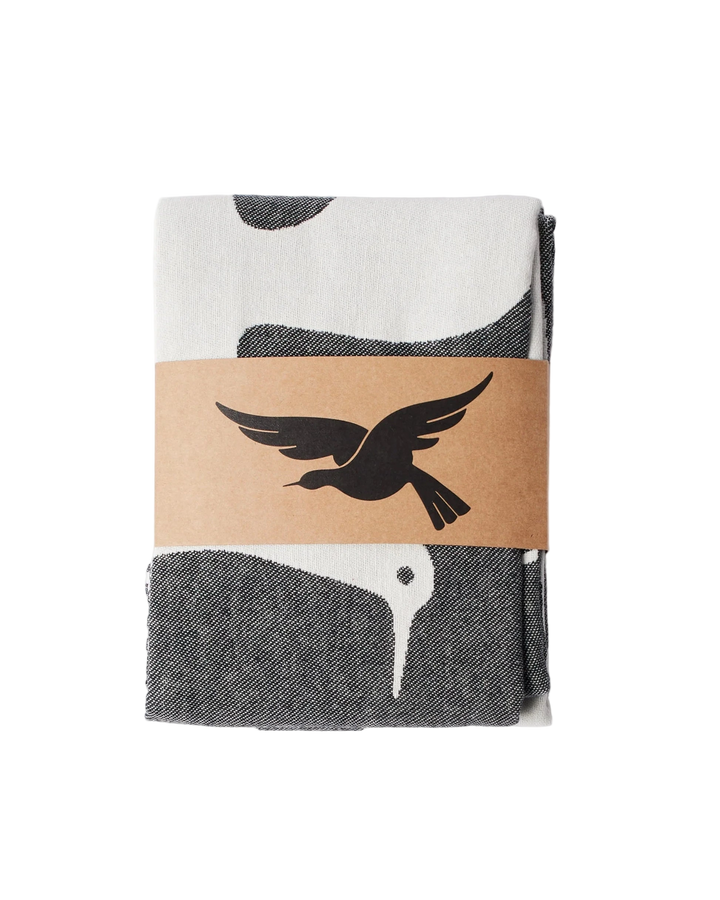 INFINITE KITCHEN BIRD TOWEL BLACK