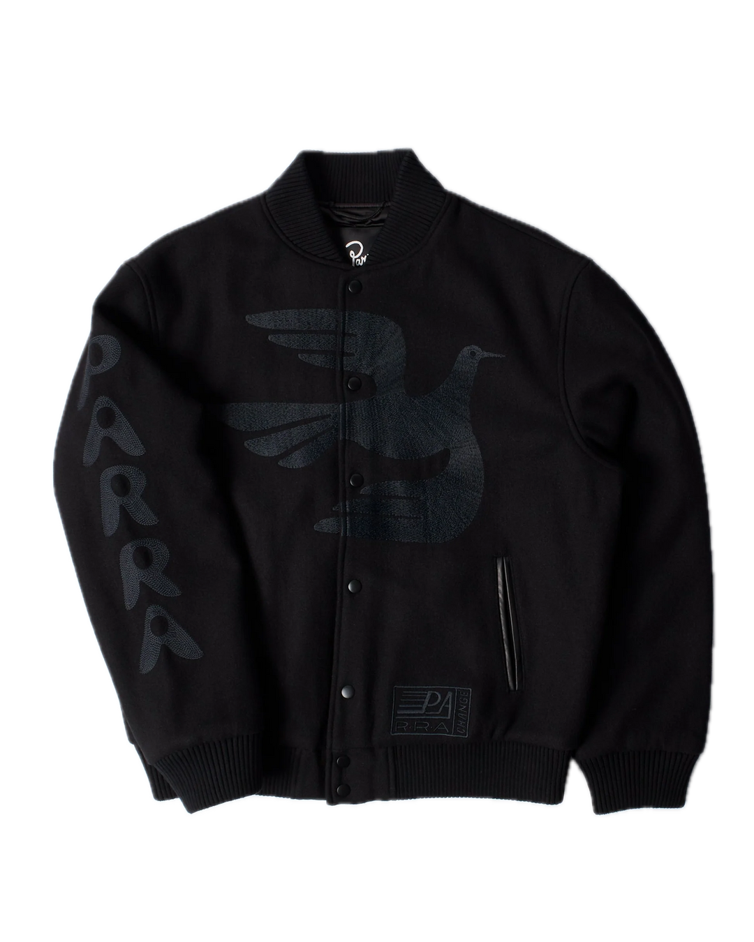 NOT MOVIE QUALITY VARSITY JACKET BLACK