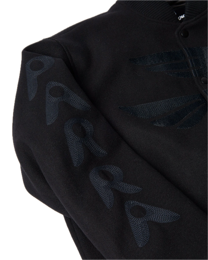 NOT MOVIE QUALITY VARSITY JACKET BLACK