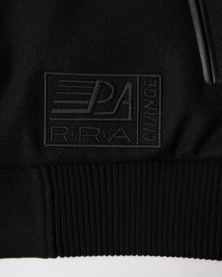 NOT MOVIE QUALITY VARSITY JACKET BLACK