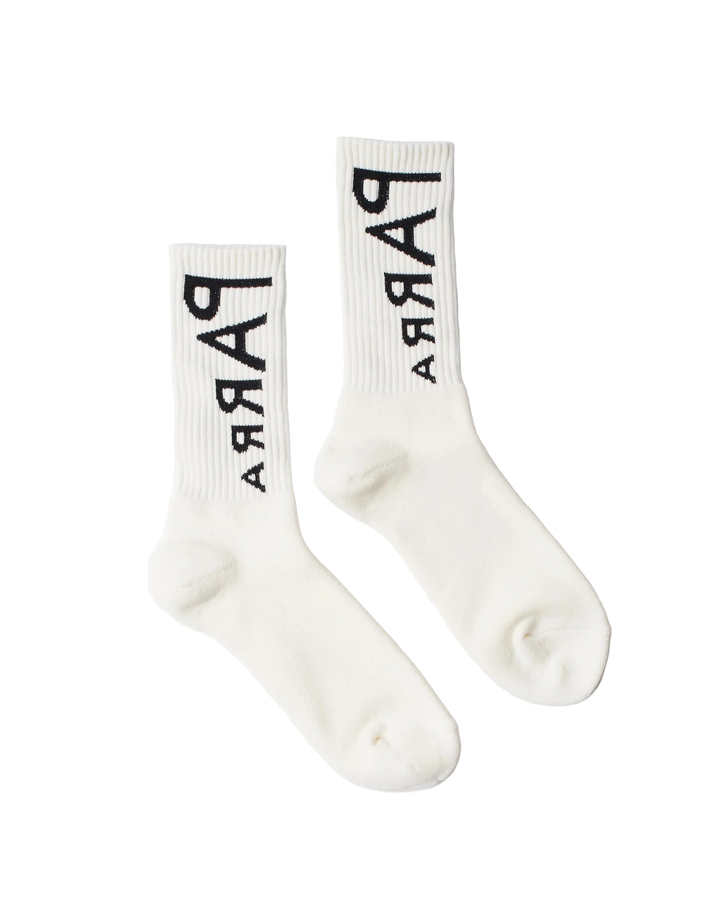 REVERSED FLAG LOGO CREW SOCKS WHITE